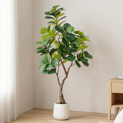 6ft artificial fiddle leaf - leaf, fig